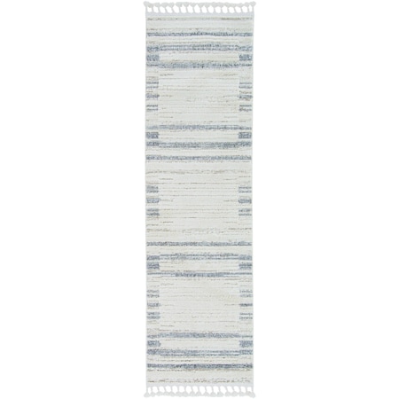 Homeroots 63 x 91 in. Ivory, Grey Polyester Rug 375691